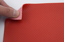 Термовинил перфорированный красный (tk-18p) для перетяжки руля, дверных карт, панелей на каучуковой основе анонс фото