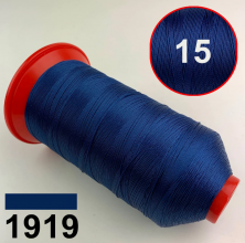 Нить POLYART(ПОЛИАРТ) N15 цвет 1919 темно-синий, для пошив чехлов на автомобильные сидения и руль, 1000м анонс фото