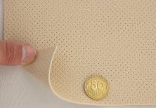 Термовинил светло-бежевый (текстура) псевдо-перфорированный для перетяжки руля, дверных карт, стоек на каучуковой основе (tk-5) анонс фото