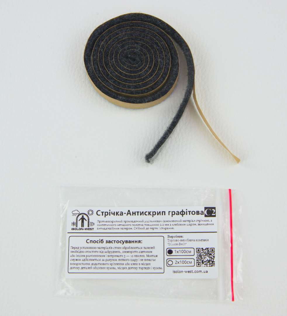 Антискрип Лента С2 графитовая, толщина 2.2 мм, прокладочный материал детальная фотка