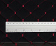Велюр стеганый черный «Ромб» (прошитый красной нитью) на поролоне 7мм, подложка флизелин, ширина 1,35м детальная фотка