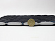 Велюр стеганый темно-серый «Ромб» (прошитый бирюзовый нитью) поролон 8мм, флизелин, ширина 1,35м детальная фотка