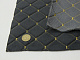 Велюр стеганый темно-серый «Ромб» (прошитый жёлтой нитью) поролон 5мм, флизелин, ширина 1,35м детальная фотка