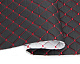 Стёганый кожзам "Ромб черный" с красной ниткой, на поролоне 5мм, флизелине, ширина 1,37м Турция детальная фотка